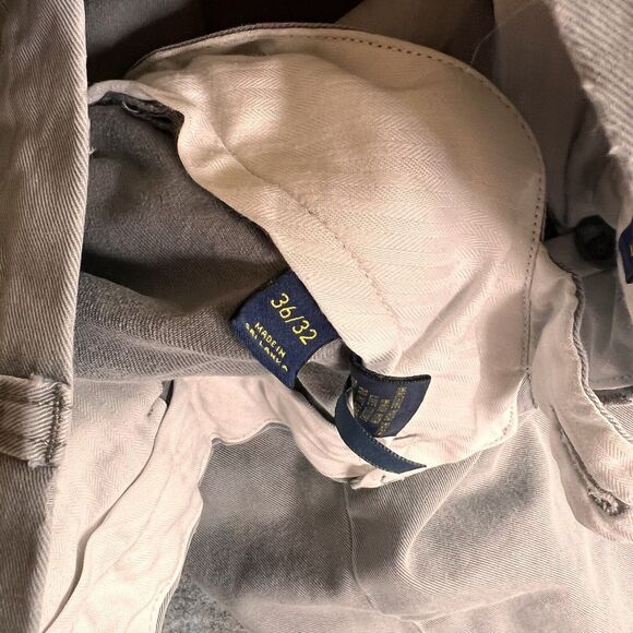 Polo Ralph Lauren Mens Pants 36x32 Gray Chino Classic Fit Business Work Casual - Picture 4 of 8